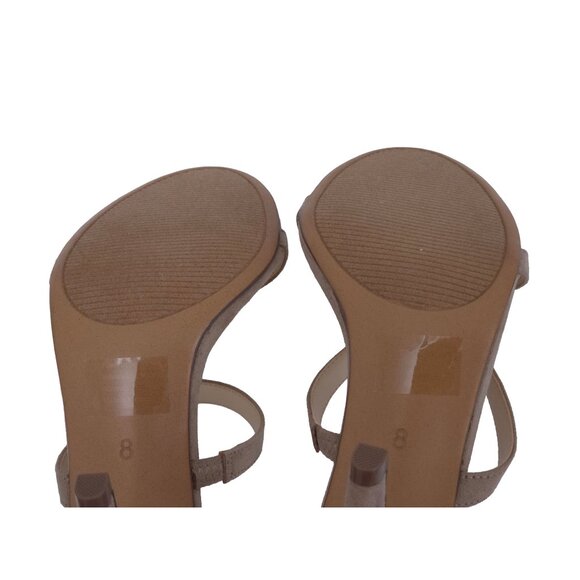 🌟 Kelly & Katie Cleo Heeled Sandal - Nude/Beige Faux Suede - Size 8 🌟 - Picture 10 of 11